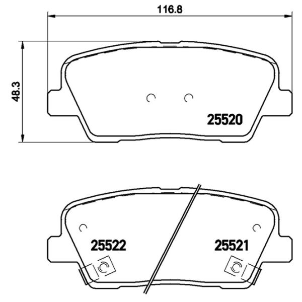 Тормозные колодки Brembo P 30 063 задние/ дисковые photo 2 Тормозные колодки Brembo P 30 063 задние/ дисковые photo 2