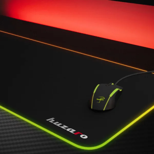 Коврик для мышки Huzaro 1.0 XL RGB Разноцветный Черный photo 5