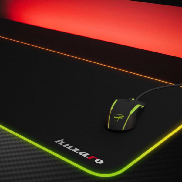 Коврик для мышки Huzaro 1.0 XL RGB Разноцветный Черный photo 5
