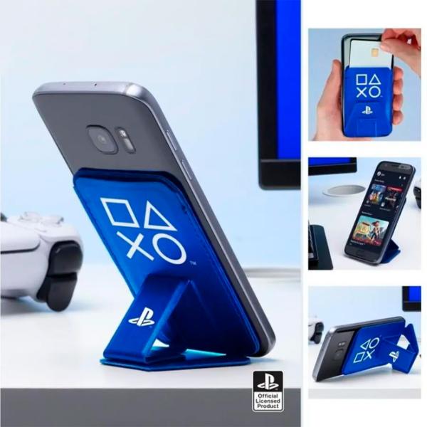 Чехол-бумажник Paladone Playstation Card Holder And Phone Stand Paladone/ Standing Cover/ Полиэстер/ Белый Синий photo 2
