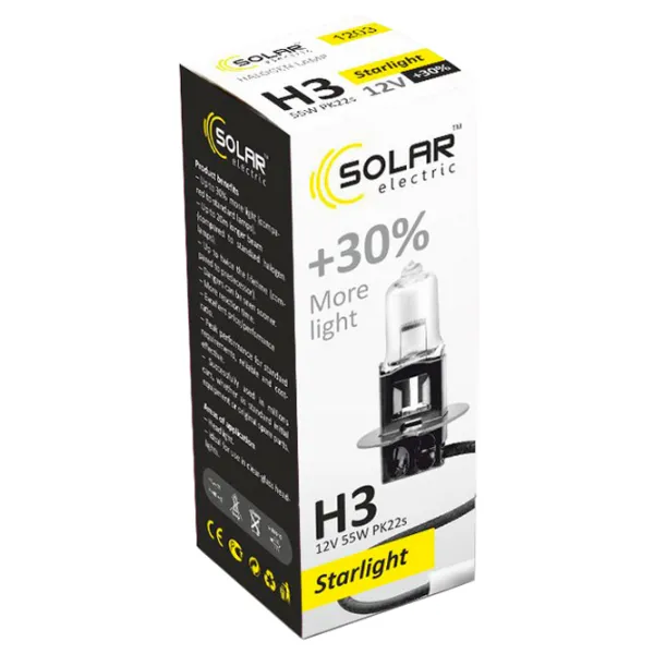 Автомобильная лампа Solar Starlight +30% Галоген/ H3/ PK22s/ 55 Вт photo 2