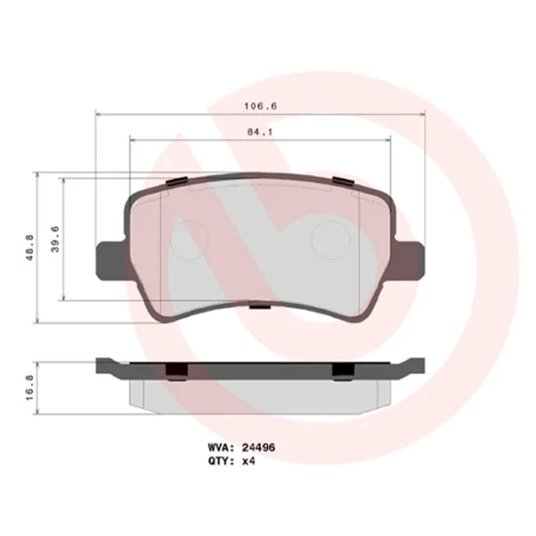 Тормозные колодки Brembo P 24 078 задние/ дисковые photo 2 Тормозные колодки Brembo P 24 078 задние/ дисковые photo 2
