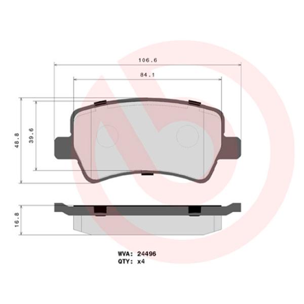 Тормозные колодки Brembo P 24 078 задние/ дисковые photo 2 Тормозные колодки Brembo P 24 078 задние/ дисковые photo 2