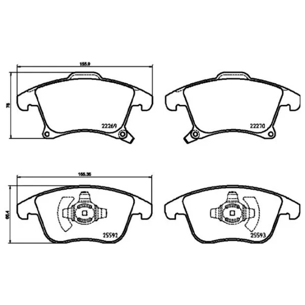 Тормозные колодки Brembo P 24 173 передние/ дисковые photo 2 Тормозные колодки Brembo P 24 173 передние/ дисковые photo 2