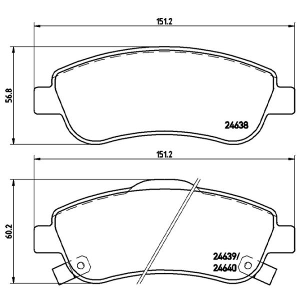 Тормозные колодки Brembo P 28 045 передние/ дисковые photo 2 Тормозные колодки Brembo P 28 045 передние/ дисковые photo 2