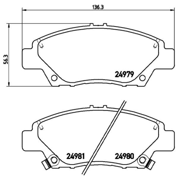 Тормозные колодки Brembo P 28 050 передние/ дисковые photo 2 Тормозные колодки Brembo P 28 050 передние/ дисковые photo 2
