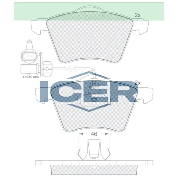 Тормозные колодки Icer 141350 передние/ дисковые photo 2 Тормозные колодки Icer 141350 передние/ дисковые photo 2