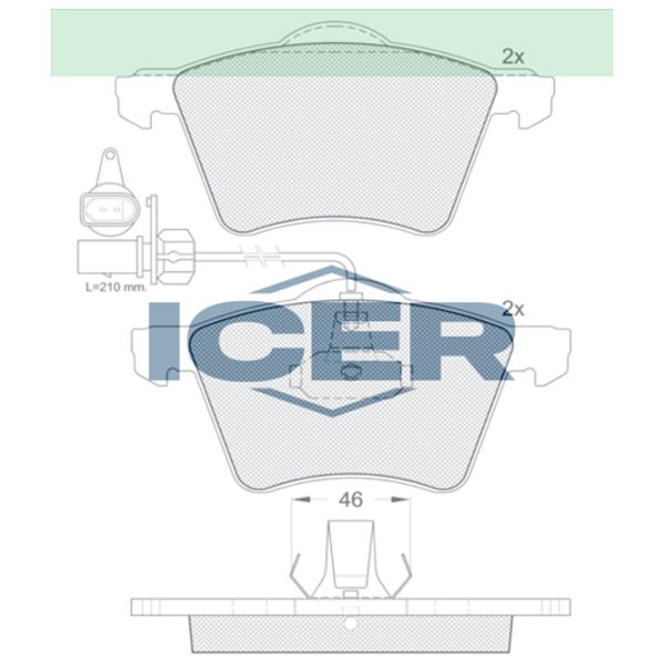 Тормозные колодки Icer 141350 передние/ дисковые photo 2 Тормозные колодки Icer 141350 передние/ дисковые photo 2