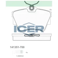 Plăcuțe de frână Icer 141351-700 spate/ disk photo 2