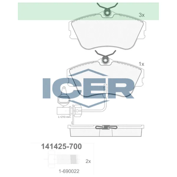 Тормозные колодки Icer 141425-700 задние/ дисковые photo 2 Тормозные колодки Icer 141425-700 задние/ дисковые photo 2