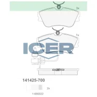 Plăcuțe de frână Icer 141425-700 spate/ disk photo 2