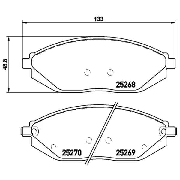 Тормозные колодки Brembo P 10 054 передние/ дисковые photo 2 Тормозные колодки Brembo P 10 054 передние/ дисковые photo 2
