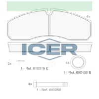 Plăcuțe de frână Icer 141499 spate/ disk photo 2