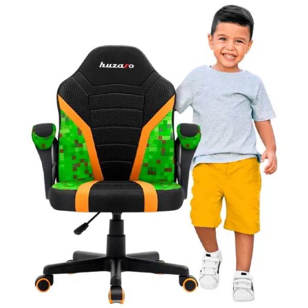 Игровое кресло для детей Huzaro Ranger 1.0 Kids Черный Зелёный photo 5