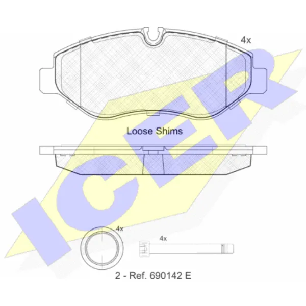 Тормозные колодки Icer 141786 передние/ дисковые photo 2 Тормозные колодки Icer 141786 передние/ дисковые photo 2