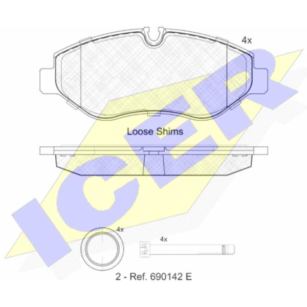 Тормозные колодки Icer 141786 передние/ дисковые photo 2 Тормозные колодки Icer 141786 передние/ дисковые photo 2