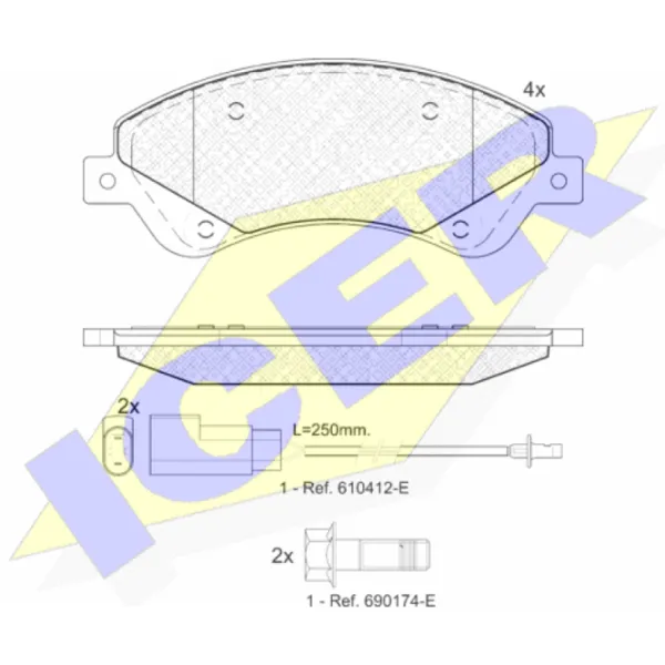 Тормозные колодки Icer 141792 передние/ дисковые photo 2 Тормозные колодки Icer 141792 передние/ дисковые photo 2