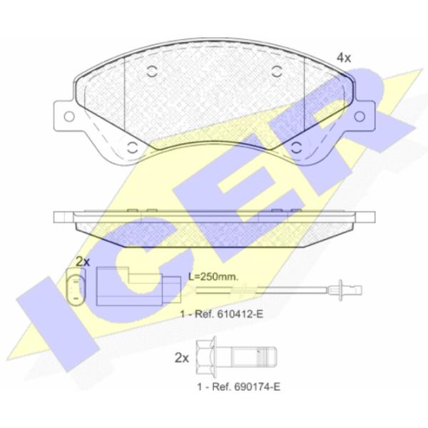 Тормозные колодки Icer 141792 передние/ дисковые photo 2 Тормозные колодки Icer 141792 передние/ дисковые photo 2