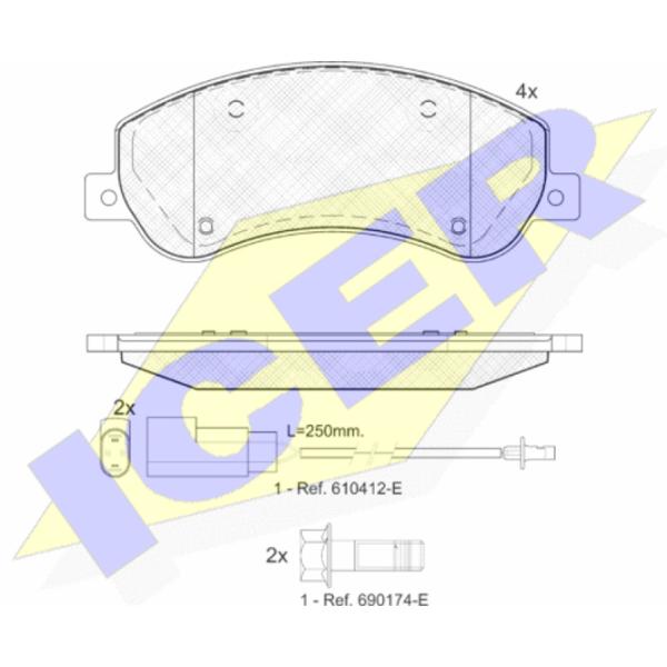 Тормозные колодки Icer 141793 передние/ дисковые photo 2 Тормозные колодки Icer 141793 передние/ дисковые photo 2