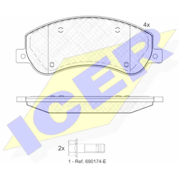 Тормозные колодки Icer 141793-204 передние/ дисковые photo 2 Тормозные колодки Icer 141793-204 передние/ дисковые photo 2