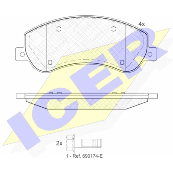 Тормозные колодки Icer 141793-204 передние/ дисковые photo 2 Тормозные колодки Icer 141793-204 передние/ дисковые photo 2
