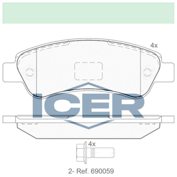 Тормозные колодки Icer 141804 задние/ дисковые photo 2 Тормозные колодки Icer 141804 задние/ дисковые photo 2