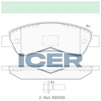 Plăcuțe de frână Icer 141804 spate/ disk photo 2