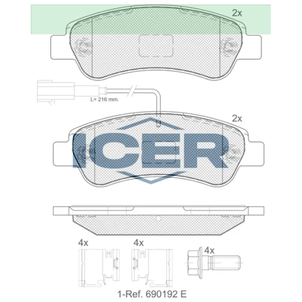 Тормозные колодки Icer 141804-203 задние/ дисковые photo 2