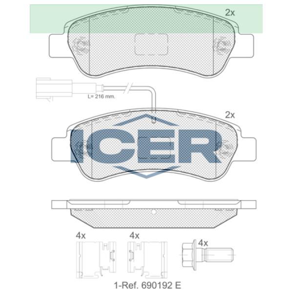 Тормозные колодки Icer 141804-203 задние/ дисковые photo 2