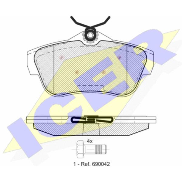 Plăcuțe de frână Icer 141823 spate/ disk photo 2 Plăcuțe de frână Icer 141823 spate/ disk photo 2