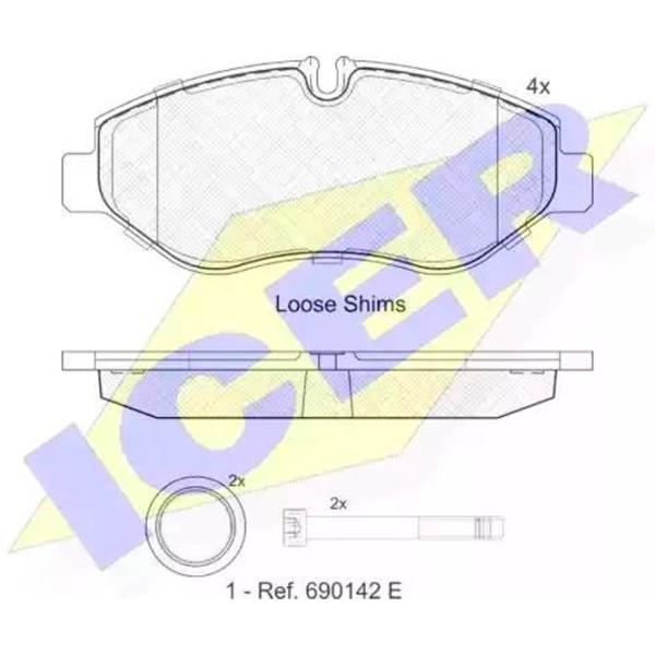 Plăcuțe de frână Icer 141832 față/ disk photo 2