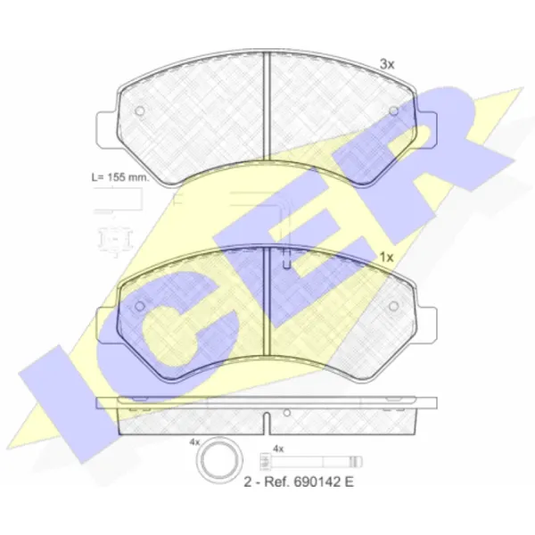 Тормозные колодки Icer 141836 передние/ дисковые photo 2