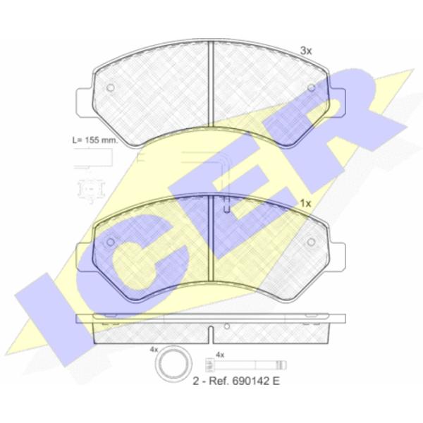 Тормозные колодки Icer 141836 передние/ дисковые photo 2