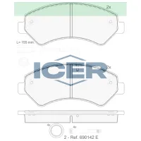 Plăcuțe de frână Icer 141836-203 față/ disk photo 2