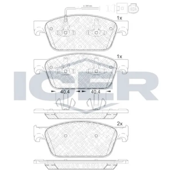 Тормозные колодки Icer 141953 передние/ дисковые photo 2 Тормозные колодки Icer 141953 передние/ дисковые photo 2