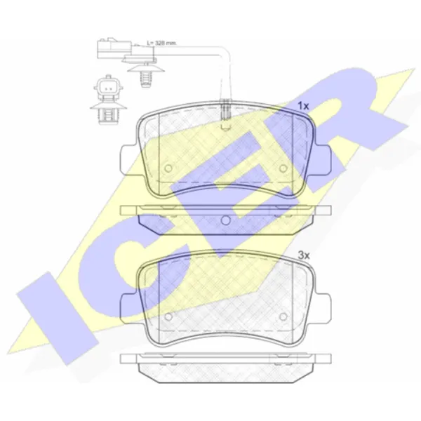 Plăcuțe de frână Icer 142001 spate/ disk photo 2