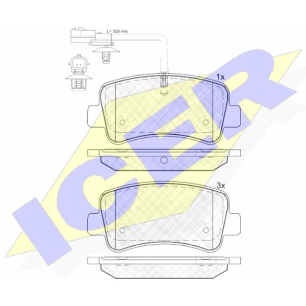 Plăcuțe de frână Icer 142001 spate/ disk photo 2