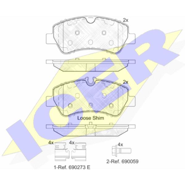 Тормозные колодки Icer 142116 задние/ дисковые photo 2 Тормозные колодки Icer 142116 задние/ дисковые photo 2