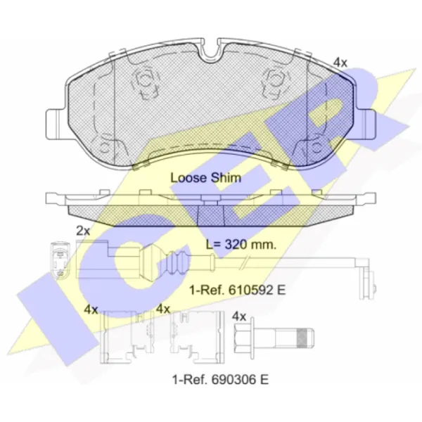 Тормозные колодки Icer 142119 передние/ дисковые photo 2