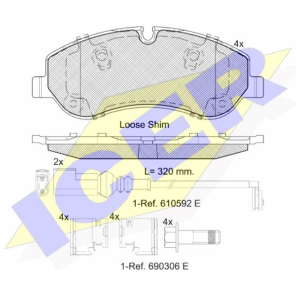 Тормозные колодки Icer 142119 передние/ дисковые photo 2