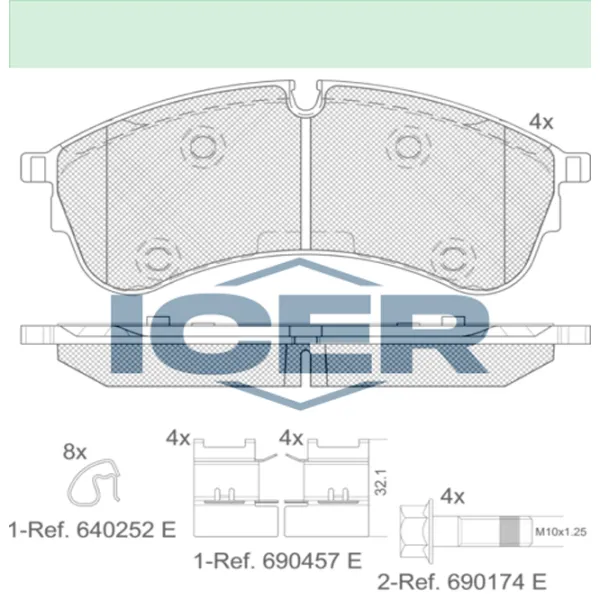 Тормозные колодки Icer 142283 передние/ дисковые photo 2 Тормозные колодки Icer 142283 передние/ дисковые photo 2