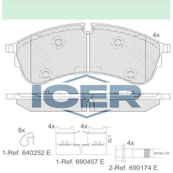 Тормозные колодки Icer 142283 передние/ дисковые photo 2 Тормозные колодки Icer 142283 передние/ дисковые photo 2