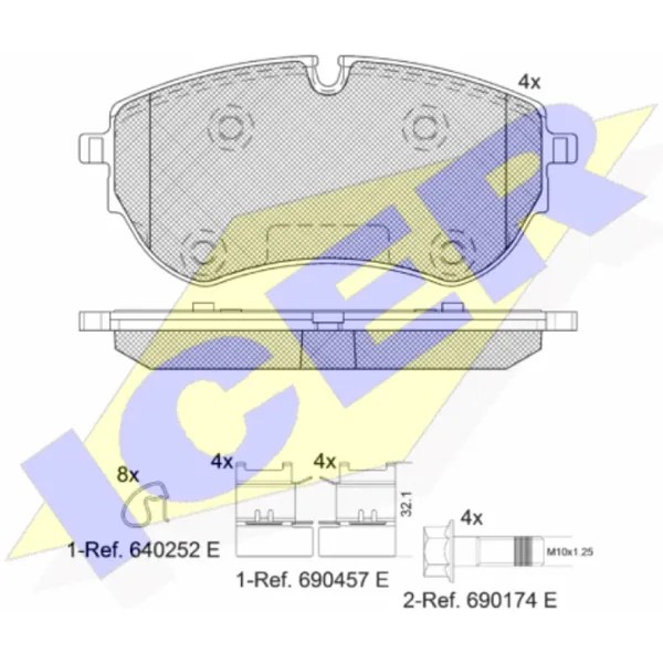 Тормозные колодки Icer 142319 передние/ дисковые photo 2
