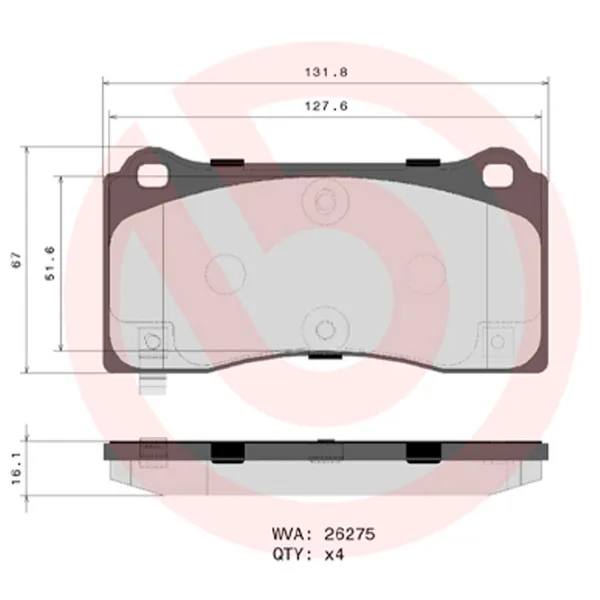 Тормозные колодки Brembo P 09 028 передние/ дисковые photo 2 Тормозные колодки Brembo P 09 028 передние/ дисковые photo 2