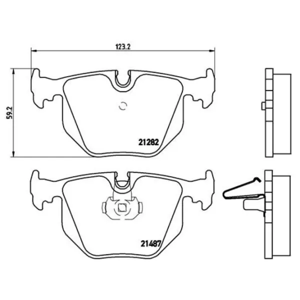 Plăcuțe de frână Brembo P 06 044 spate/ disk photo 2