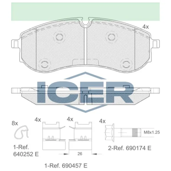 Тормозные колодки Icer 142381 задние/ дисковые photo 2 Тормозные колодки Icer 142381 задние/ дисковые photo 2