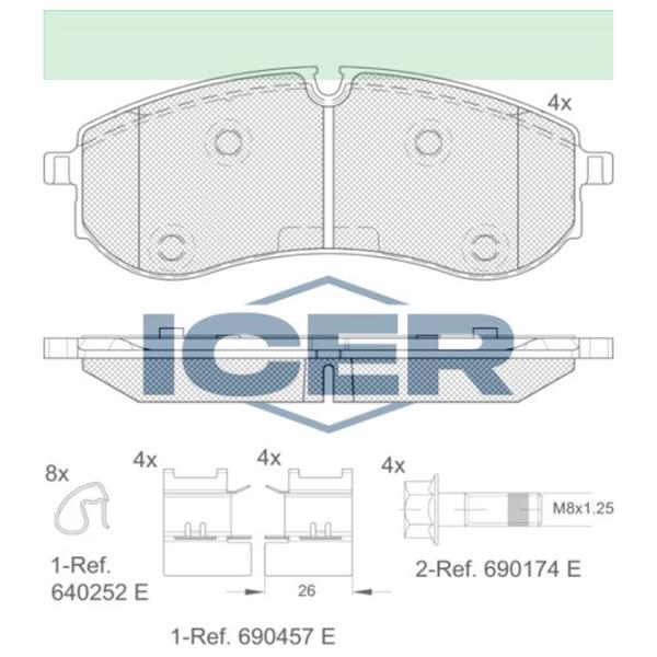 Тормозные колодки Icer 142381 задние/ дисковые photo 2 Тормозные колодки Icer 142381 задние/ дисковые photo 2