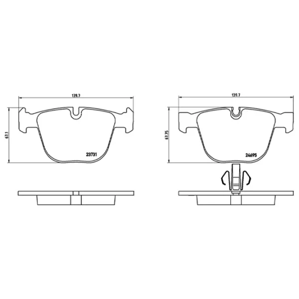 Plăcuțe de frână Brembo P 06 053 spate/ disk photo 2