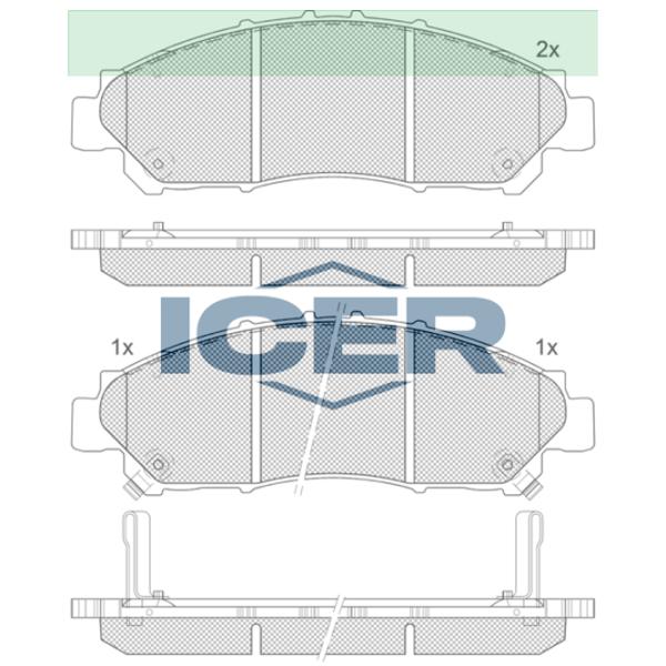 Plăcuțe de frână Icer 142403 față/ disk photo 2 Plăcuțe de frână Icer 142403 față/ disk photo 2
