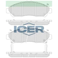 Plăcuțe de frână Icer 142403 față/ disk photo 2